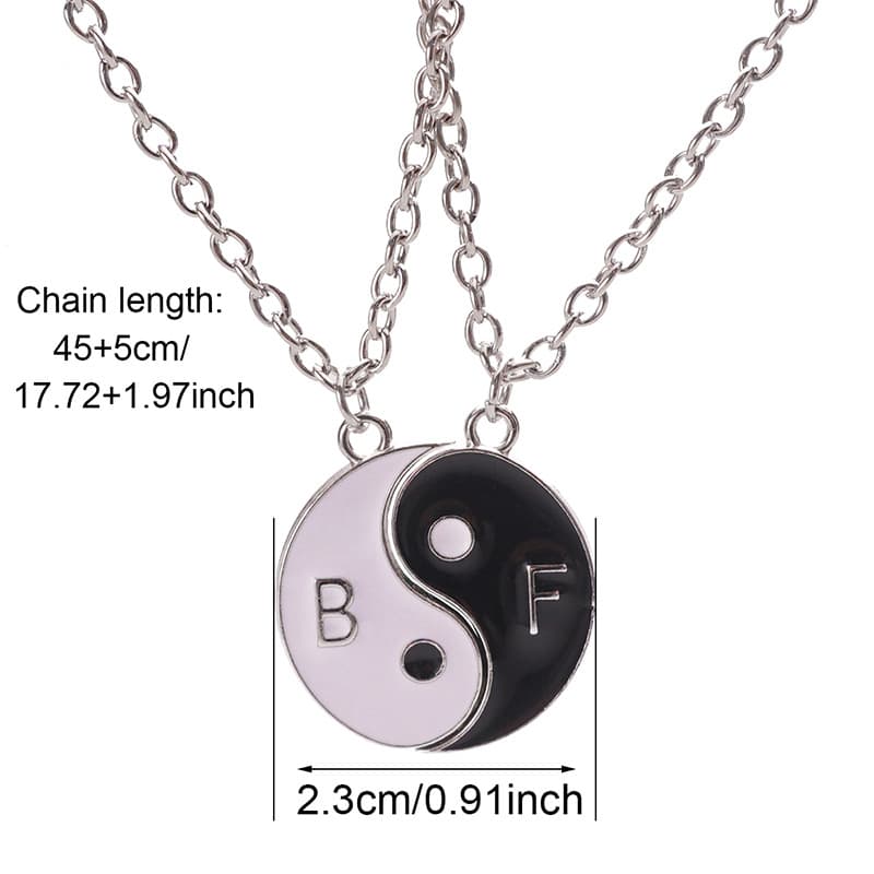 Yin Yang Couple Necklaces Set - BFF Friendship Pendant Jewelry