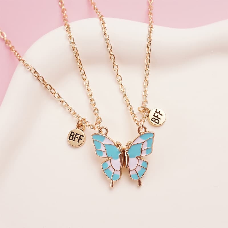 BFF Butterfly Magnetic Necklace Set - Ins Style Best Friend Gift
