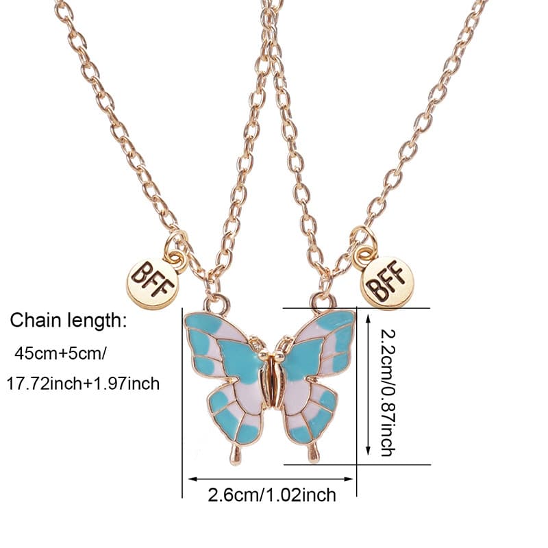 BFF Butterfly Magnetic Necklace Set - Ins Style Best Friend Gift