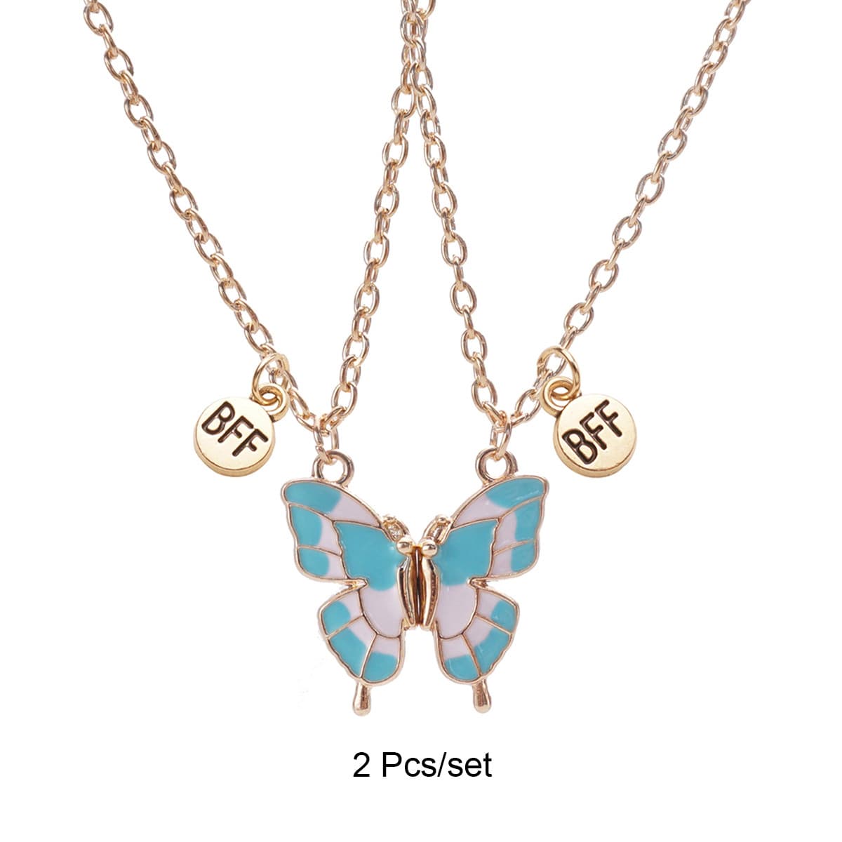 BFF Butterfly Magnetic Necklace Set - Ins Style Best Friend Gift