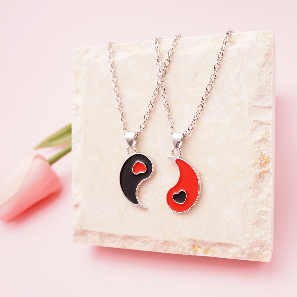 Yin Yang Couple Necklaces - Vintage Chinese Style Pendant Jewelry Set