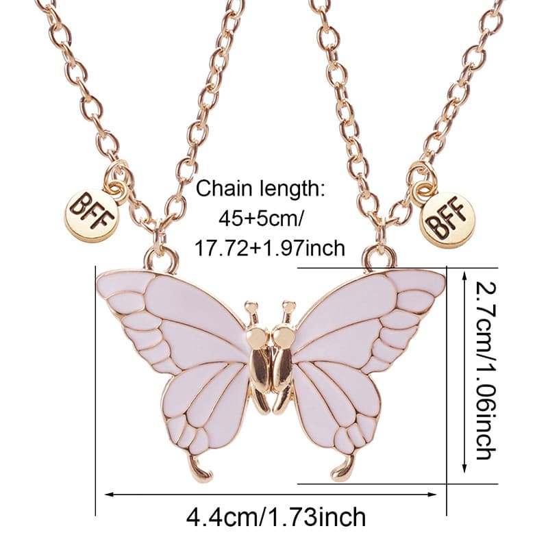 BFF Butterfly Necklace Set - Matching Friendship Jewelry for Best Friends