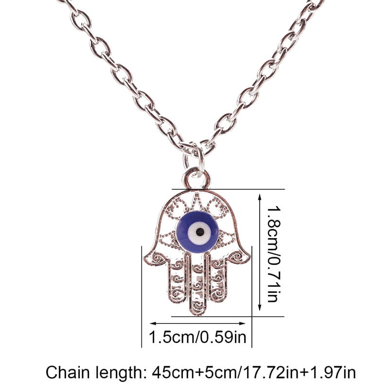 Vintage Evil Eye Hand Charm Necklace for Women