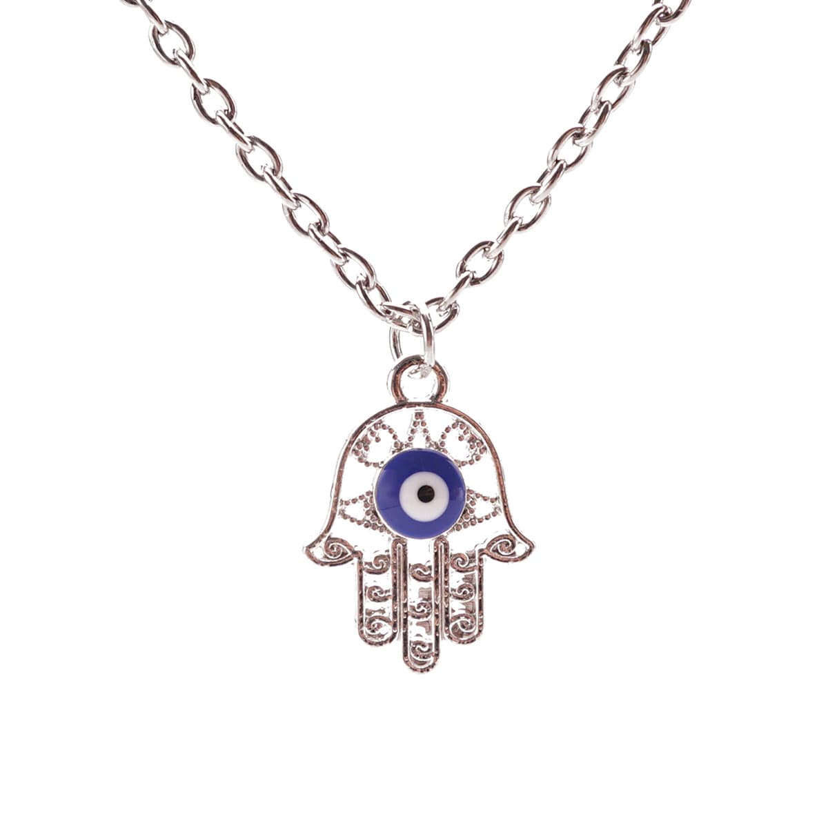 Vintage Evil Eye Hand Charm Necklace for Women