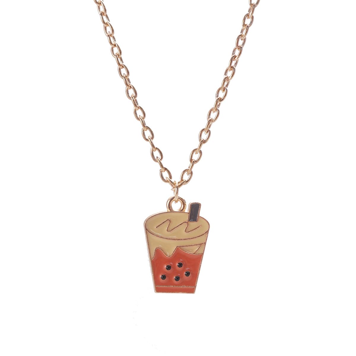 Cute Bubble Tea Charm Necklaces for Girls, Trendy Mini Pendant Lockets