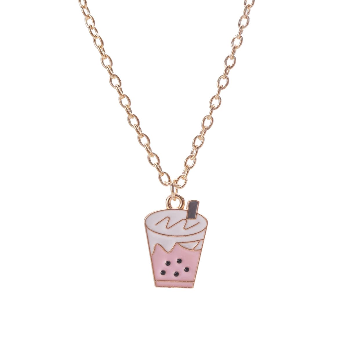 Cute Bubble Tea Charm Necklaces for Girls, Trendy Mini Pendant Lockets