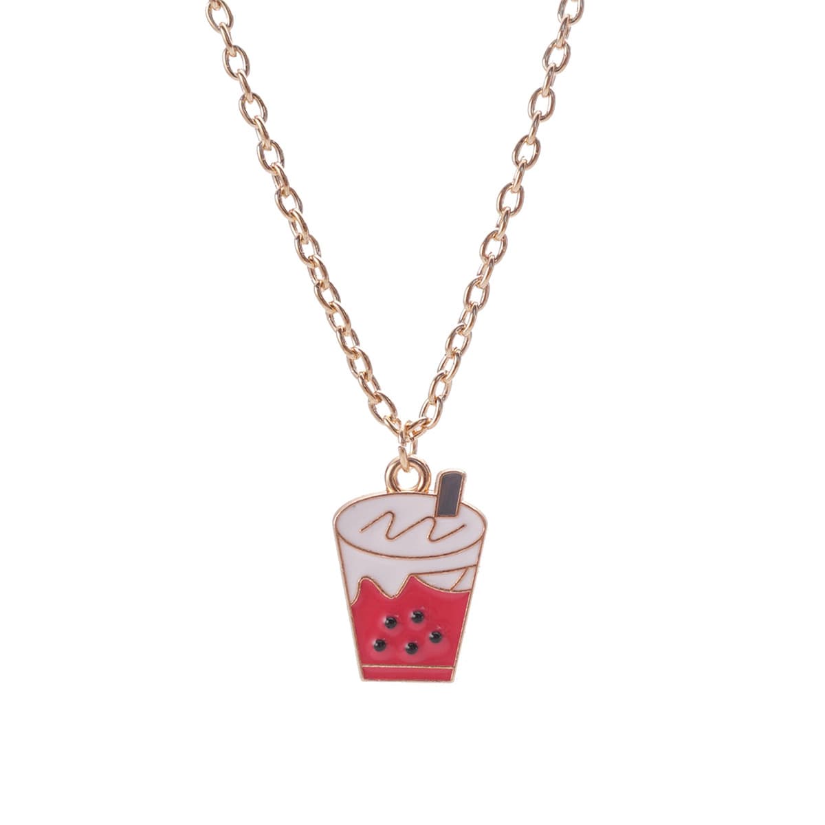 Cute Bubble Tea Charm Necklaces for Girls, Trendy Mini Pendant Lockets