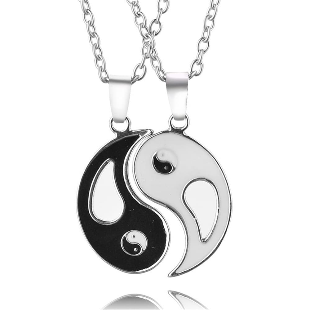 Yin Yang Couple Necklaces Set - Vintage Feng Shui Love Gift for Him & Her