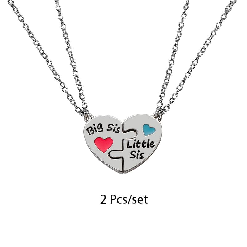Matching Sisters Heart Puzzle Necklaces - Perfect Gift for Best Friends