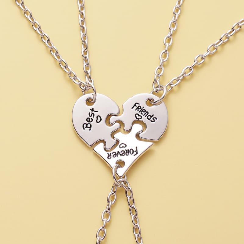 Best Friends Forever Puzzle Heart Necklace Set - Perfect Gift for Girls