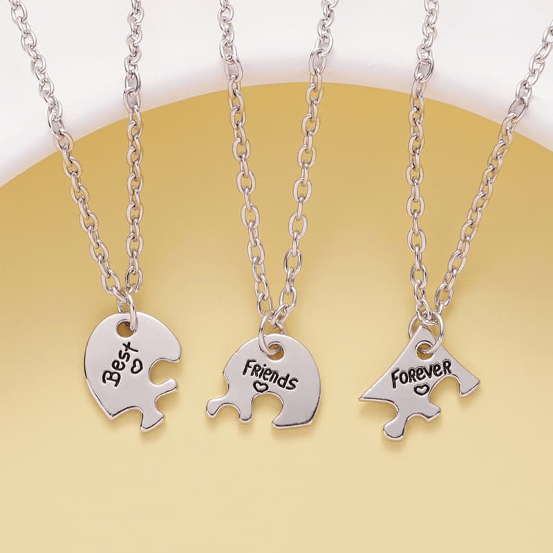 Best Friends Forever Puzzle Heart Necklace Set - Perfect Gift for Girls