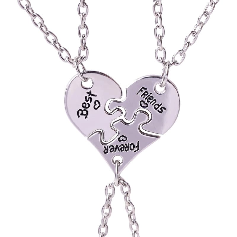 Best Friends Forever Puzzle Heart Necklace Set - Perfect Gift for Girls