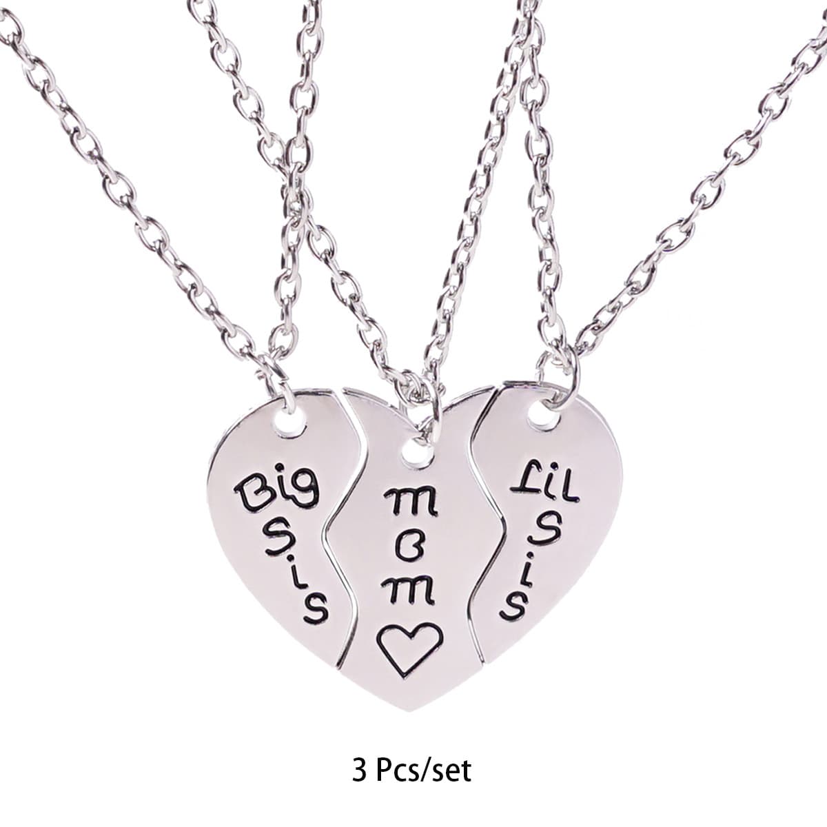 Heart Puzzle Necklace for Mom, Big Sister & Little Sister