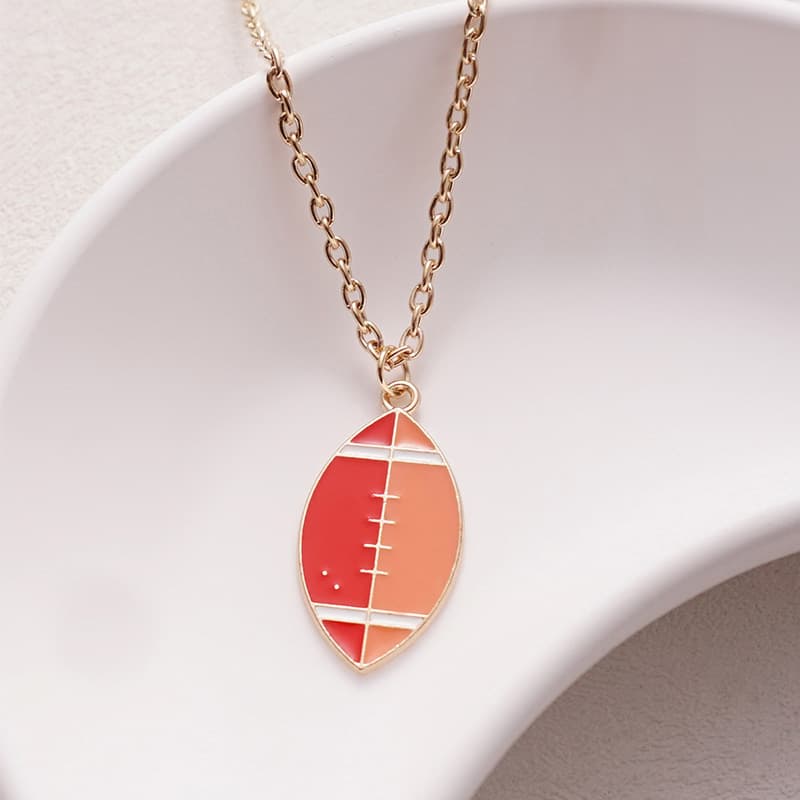 Cute Football Pendant Necklace - Alloy Sporty Charm for Fans & Gifts