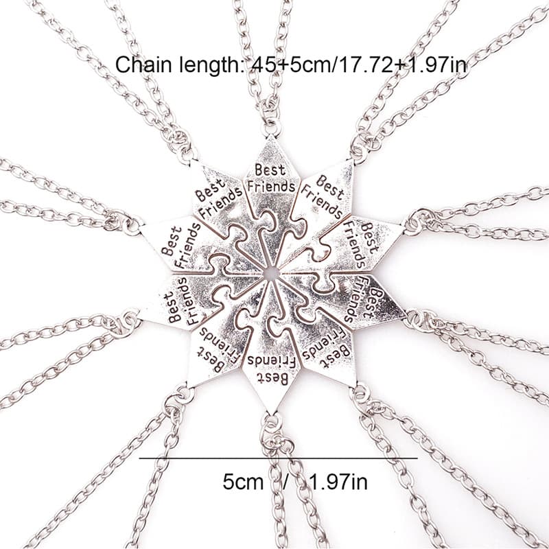 Best Friends Puzzle Necklace Set of 10