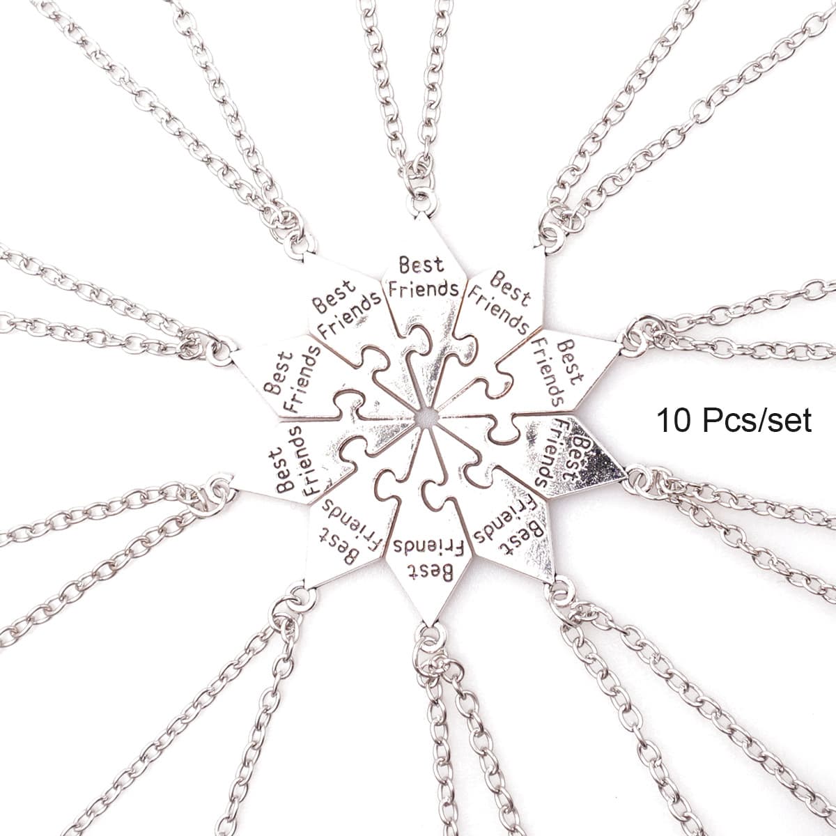 Best Friends Puzzle Necklace Set of 10