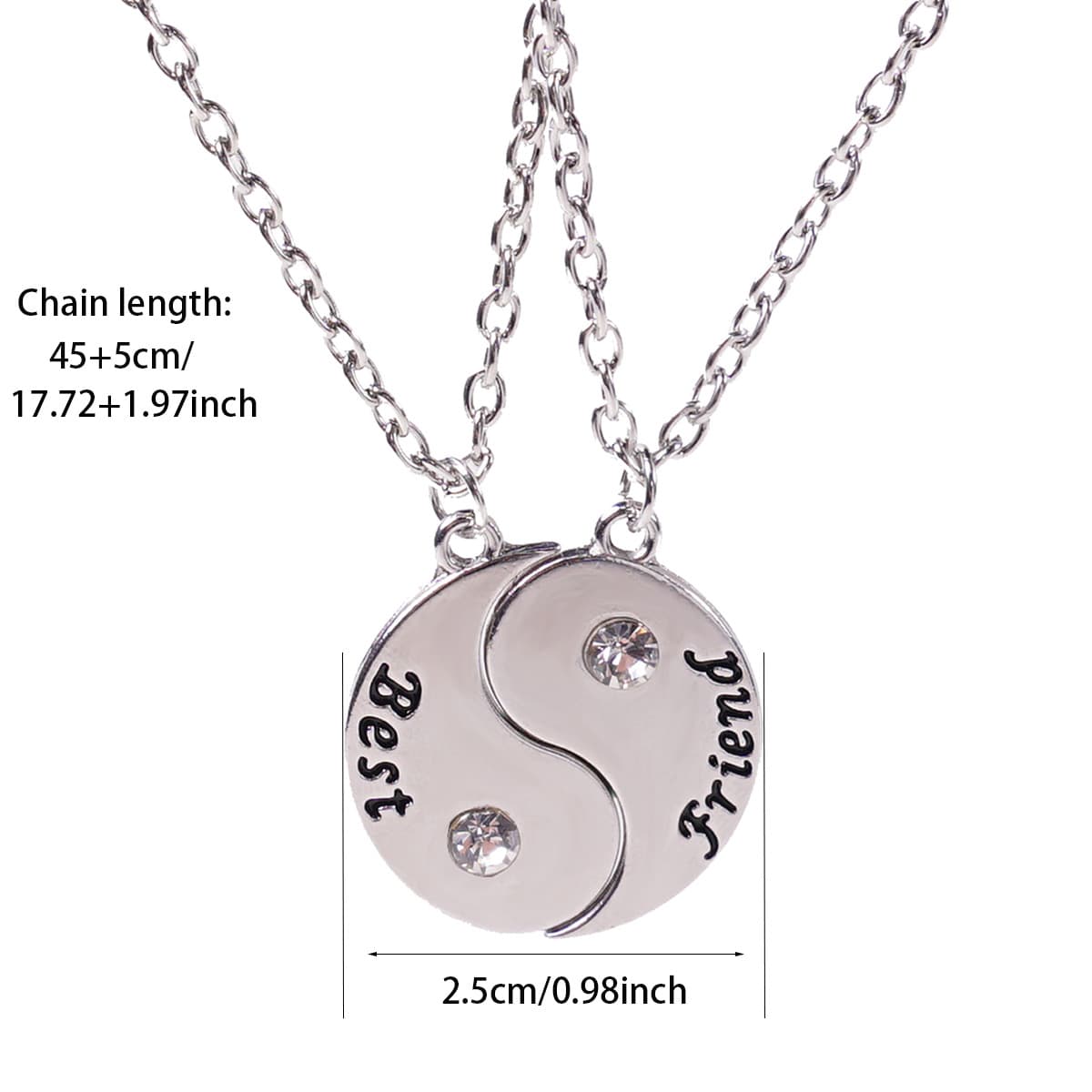 Yin Yang Best Friend Necklace Set - Stylish Alloy Pendant for Couples