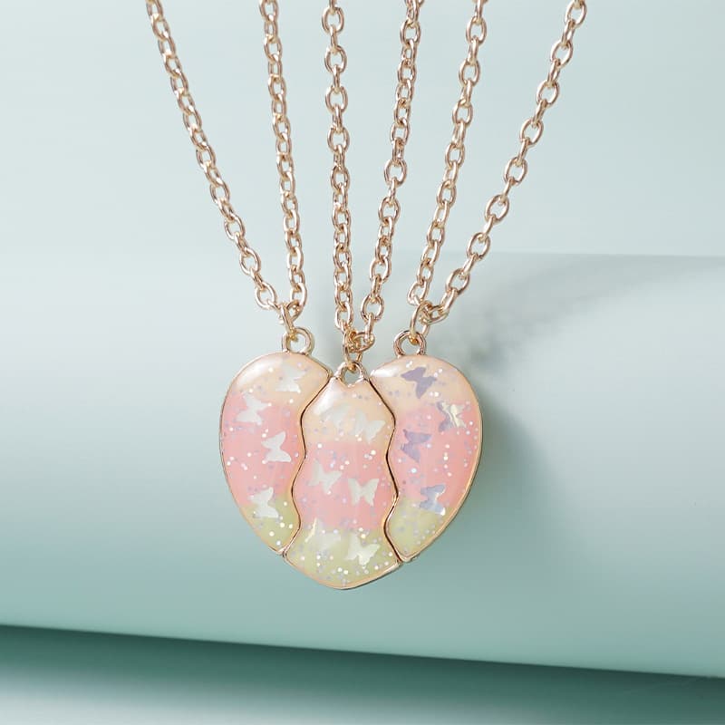 BFF Best Friends Forever Magnetic Heart Necklace Set