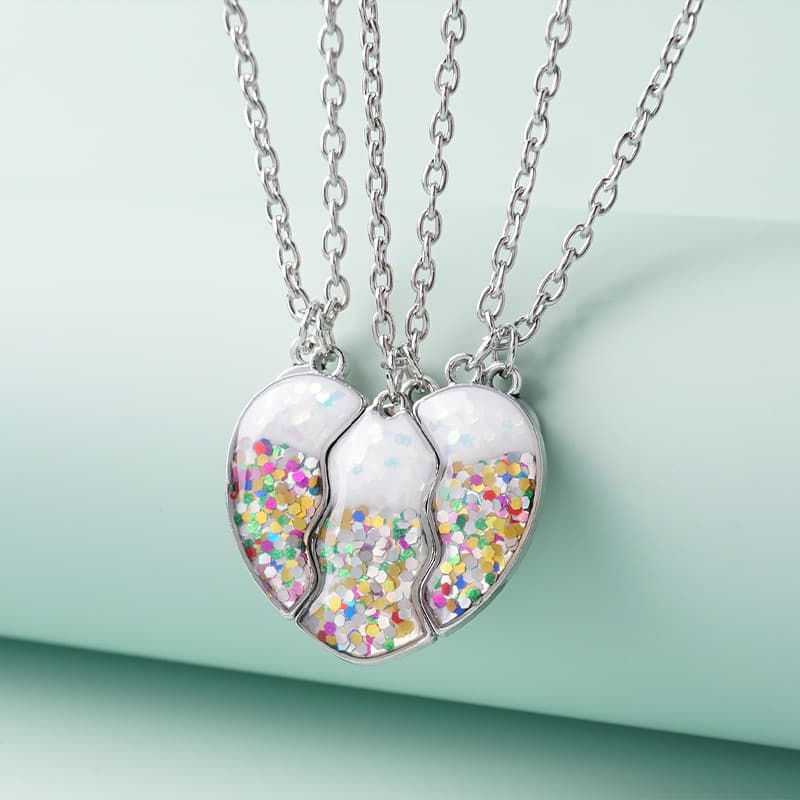 BFF Best Friends Forever Magnetic Puzzle Necklace Set