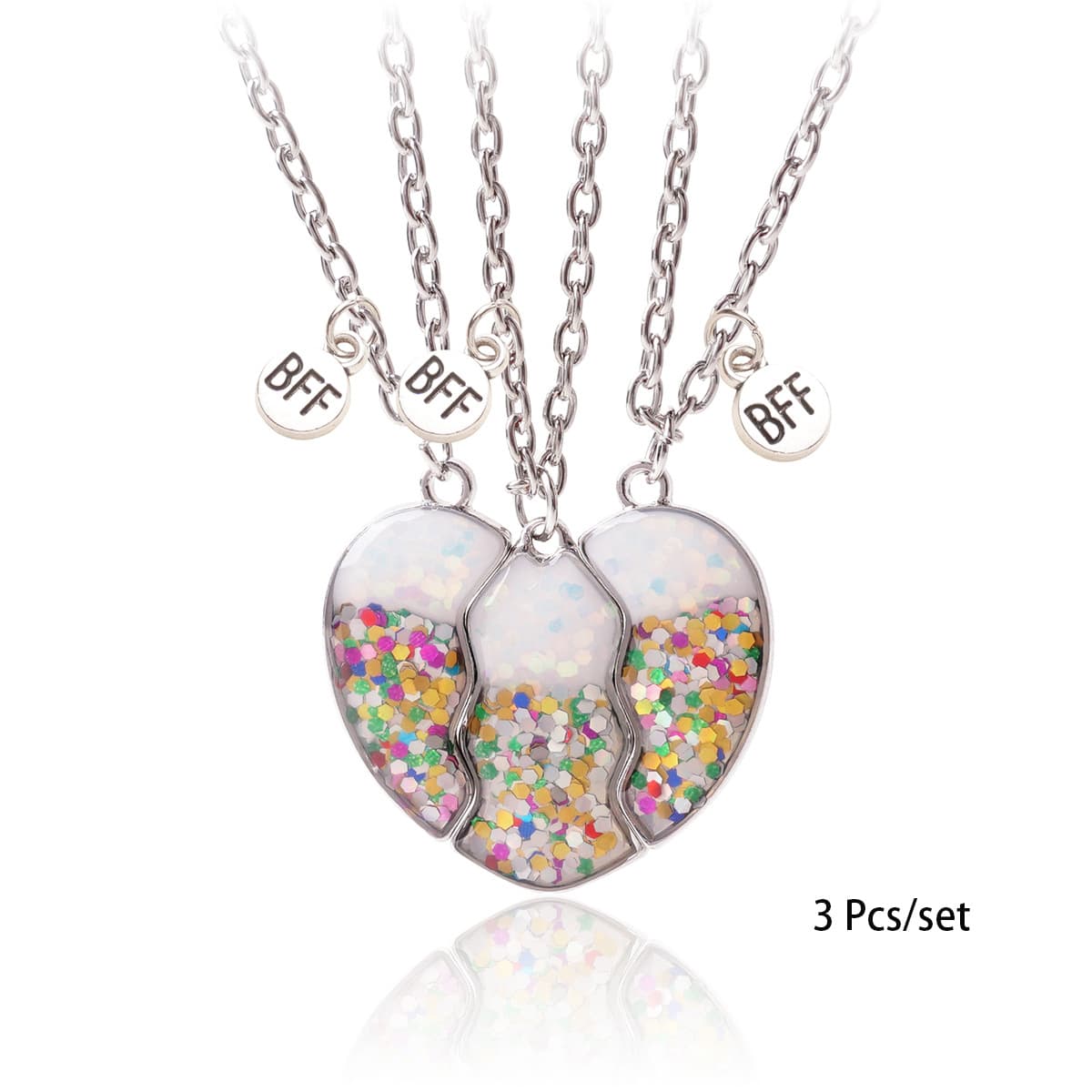 BFF Best Friends Forever Magnetic Puzzle Necklace Set