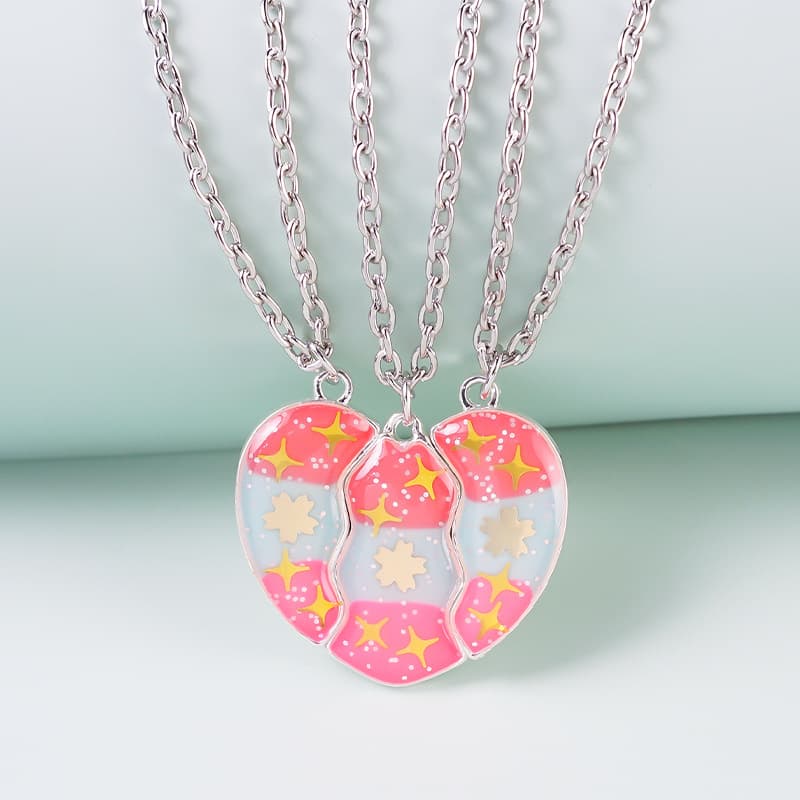 BFF Best Friends Forever Magnetic Heart Necklace Set of 3
