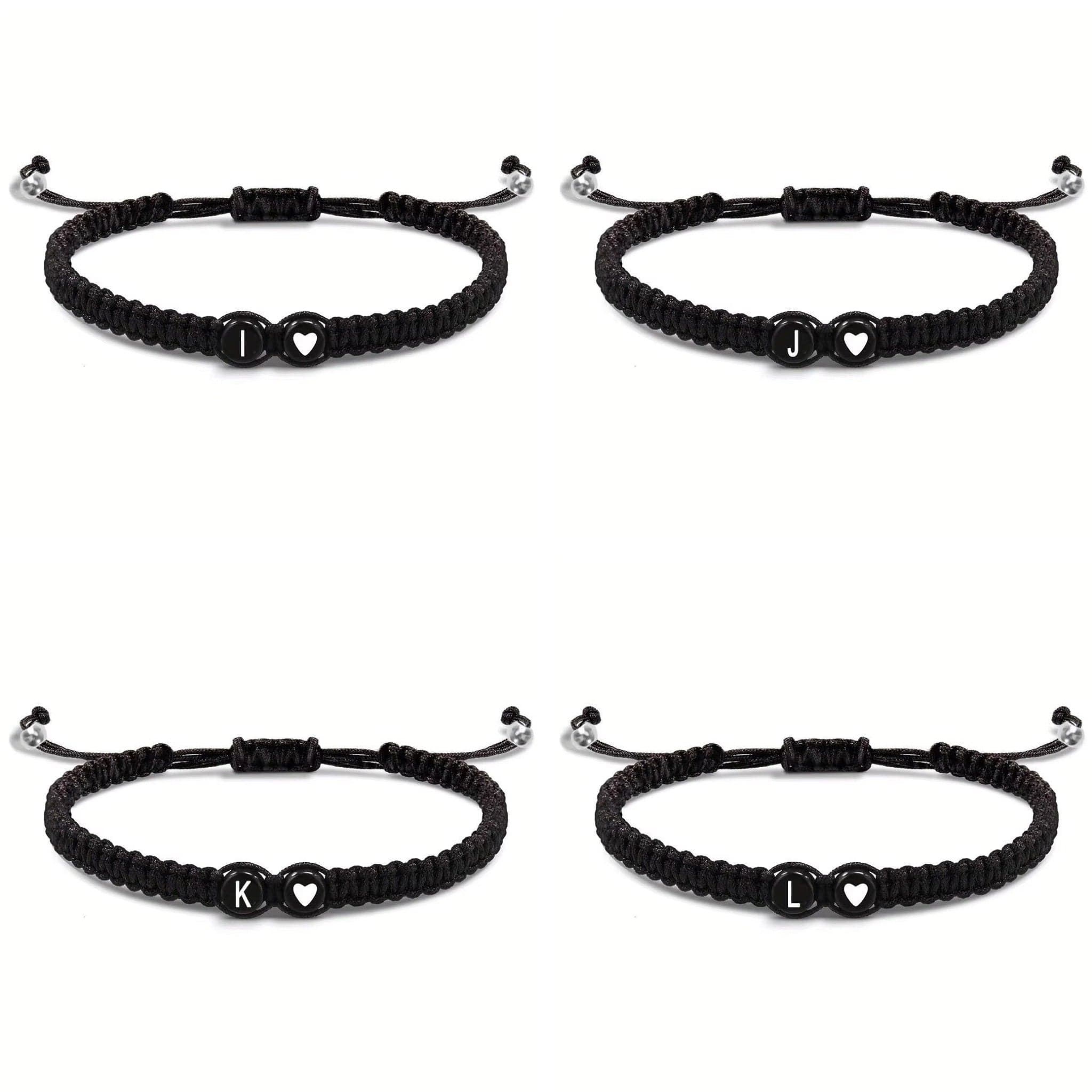 Initial Heart Couple String Bracelet