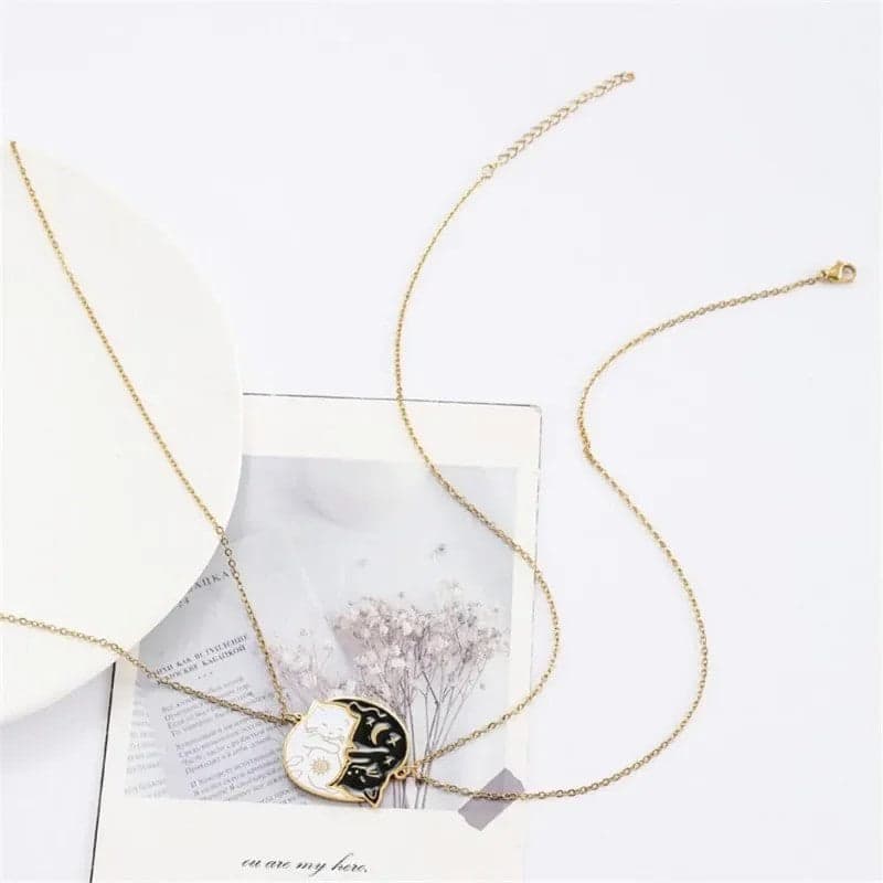 Cat Hug Best Friend Necklace
