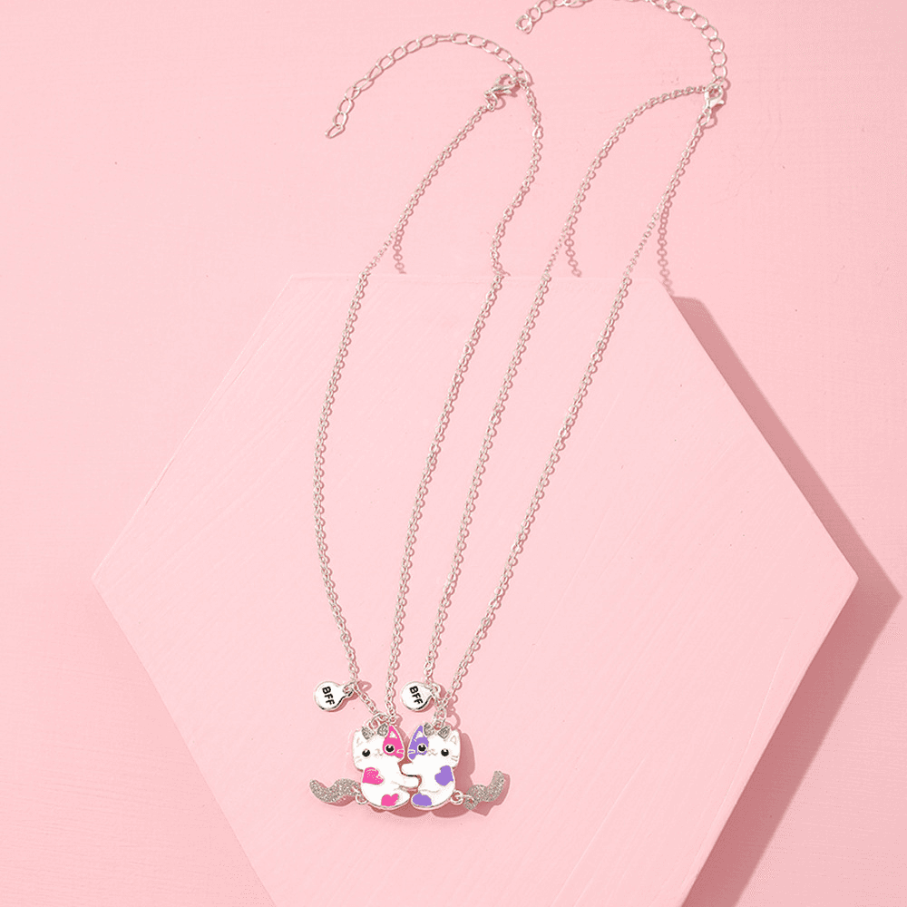 Cute Kitty BFF Friendship Necklace