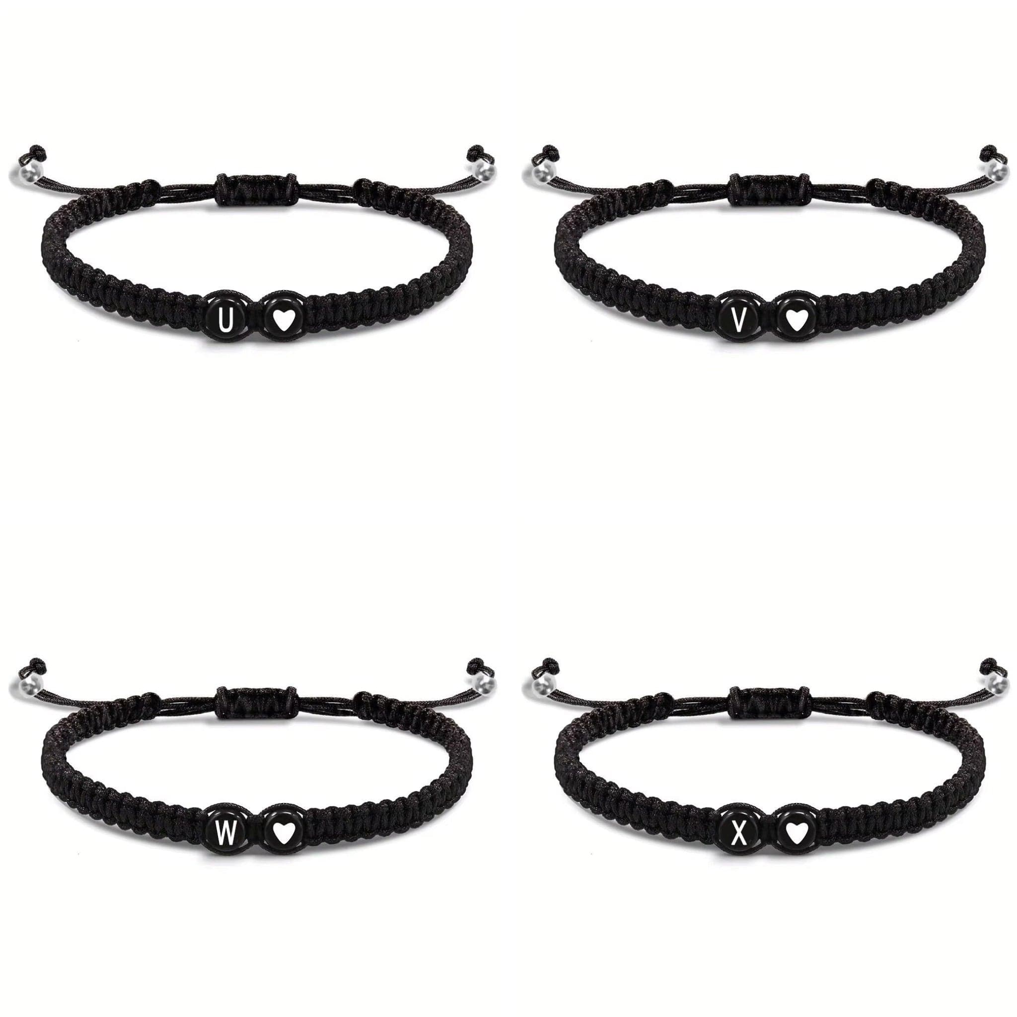 Initial Heart Couple String Bracelet