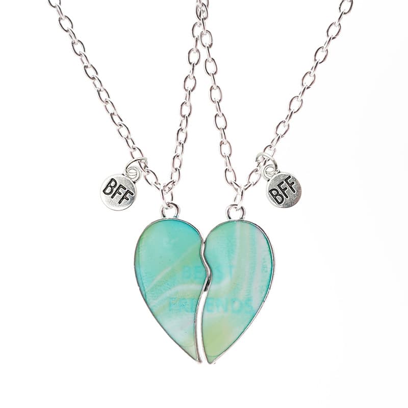 Heart-Shaped Magnetic Friendship Necklace Set for Best Friends