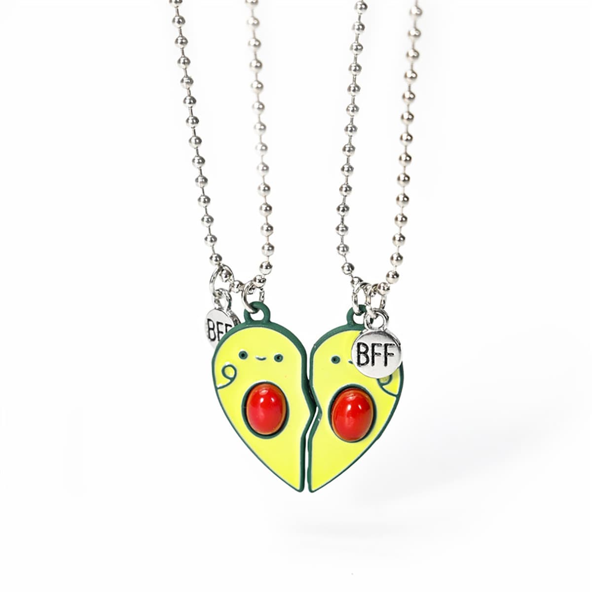 Adorable Avocado Split Necklace Set for Best Friends