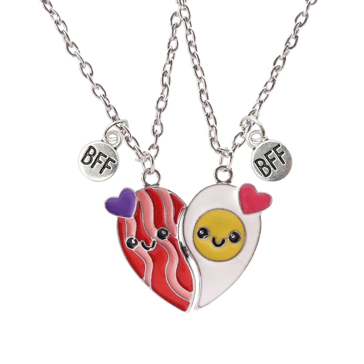 Matching Bacon & Egg BFF Necklaces - Cute Friendship Jewelry Set