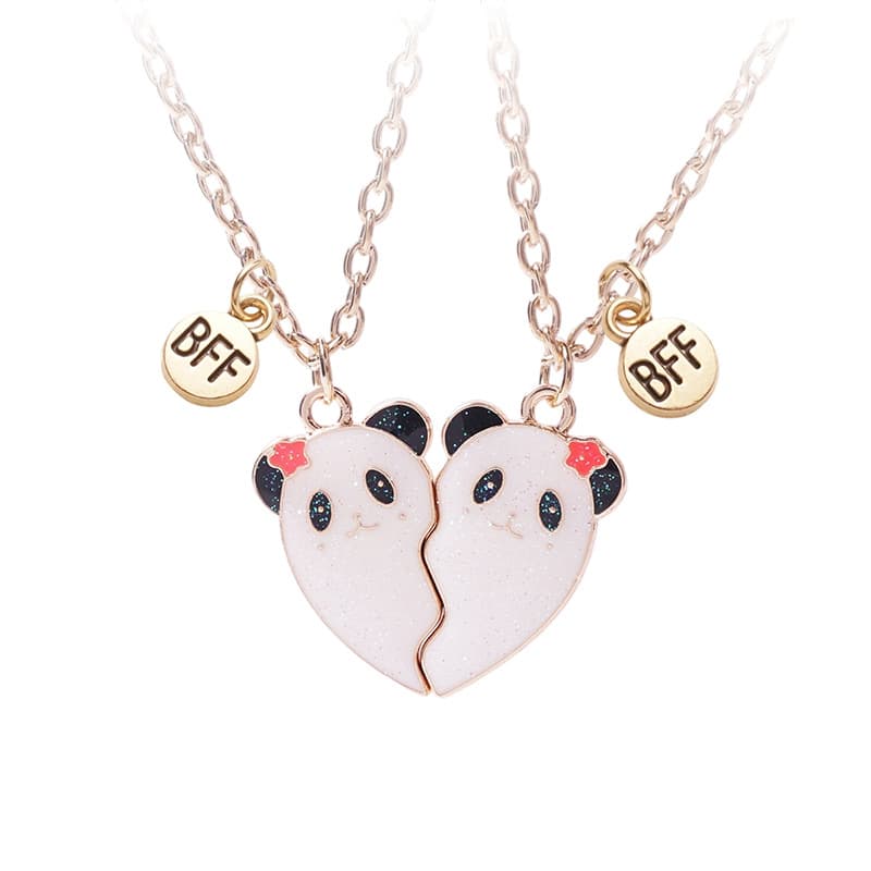 Adorable Panda BFF Necklace Set - Best Friends Forever Gift for Girls