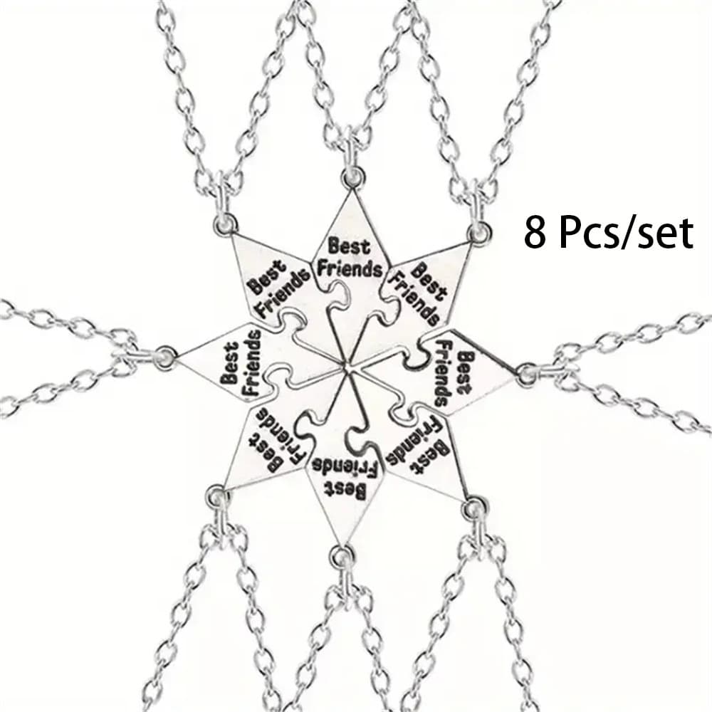 Best Friends Puzzle Star Necklace Set of 8