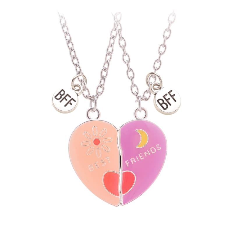 Best Friends Magnetic Heart Necklaces - Cute BFF Gift Set for Girls & Teens