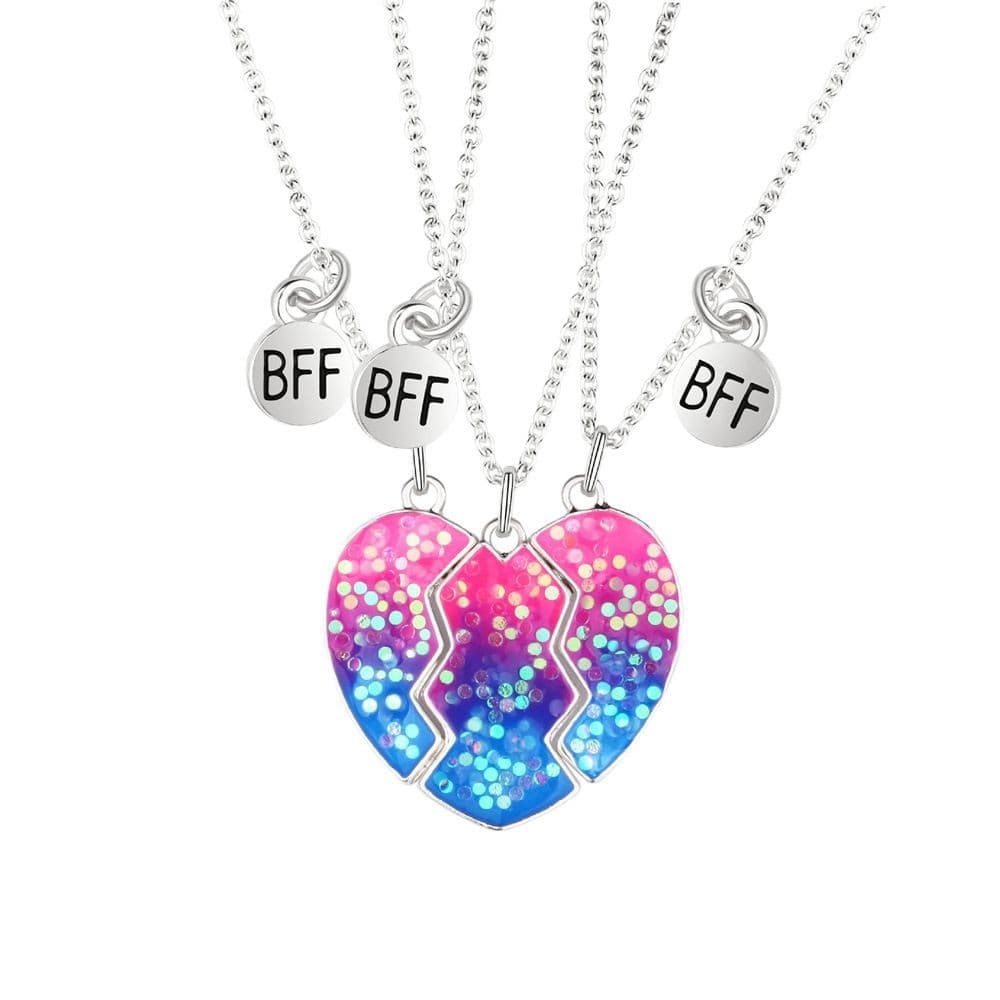 Heart-Shaped BFF Magnetic Necklace Set for Best Friends