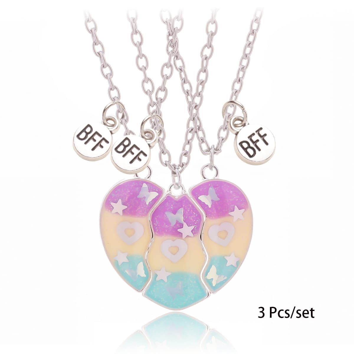 Best Friend Heart Necklace Set - Magnetic BFF Jewelry for Girls & Teens