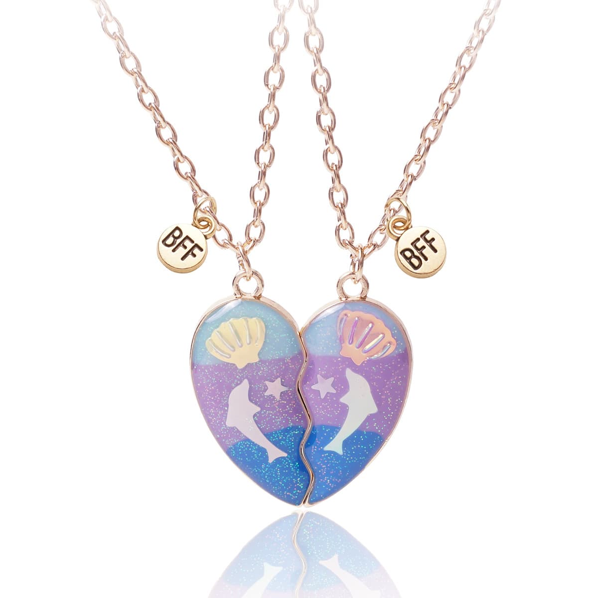 Blue Dolphin Magnetic Necklaces - Best Friend Forever Gift Set