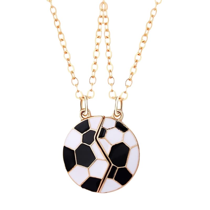 Soccer Magnetic Matching Necklaces for Best Friends - Sporty BFF Pendant Set