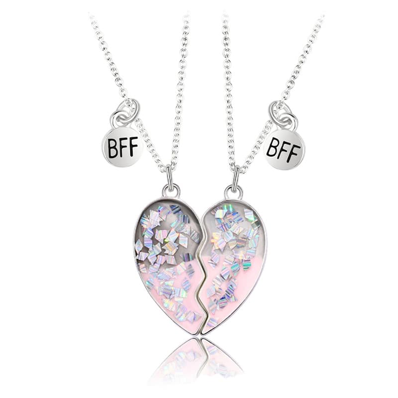 Matching BFF Heart Necklace Set - Perfect Best Friend Gift