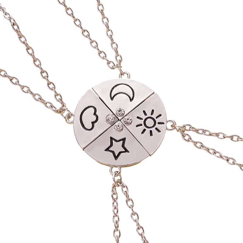 Magnetic Friendship Necklace with Star Moon Sun Cloud Charm