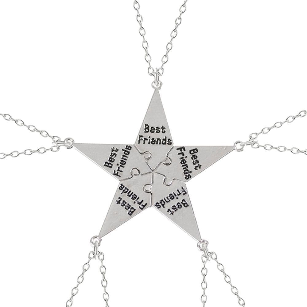 5-Piece Star Friendship Necklace for Best Friends