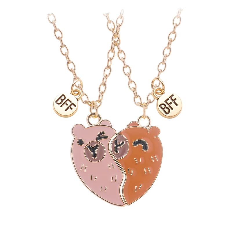 Cute Capybara Magnetic BFF Necklaces - Perfect Gift for Best Friends