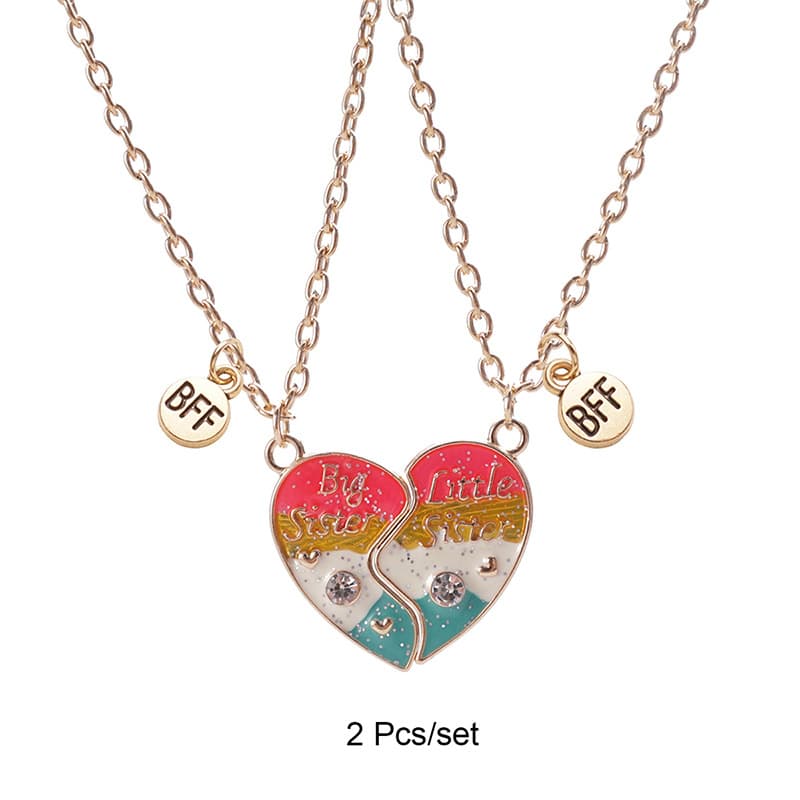 Matching Heart BFF Necklace Set for Best Friends