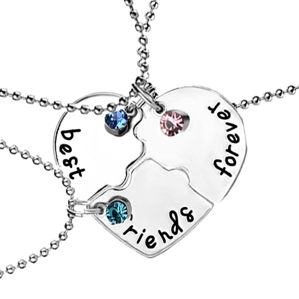 Three-Piece Heart Necklace for Best Friends Forever