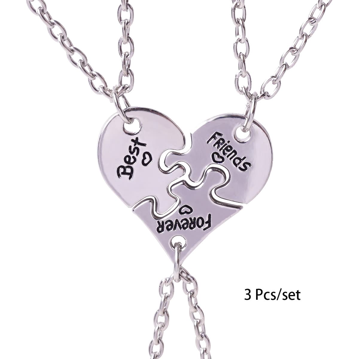 Best Friends Forever Puzzle Heart Necklace Set - Perfect Gift for Girls
