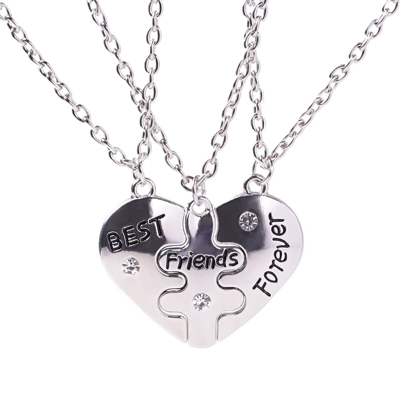 Best Friends Puzzle Heart Necklace Set of 3