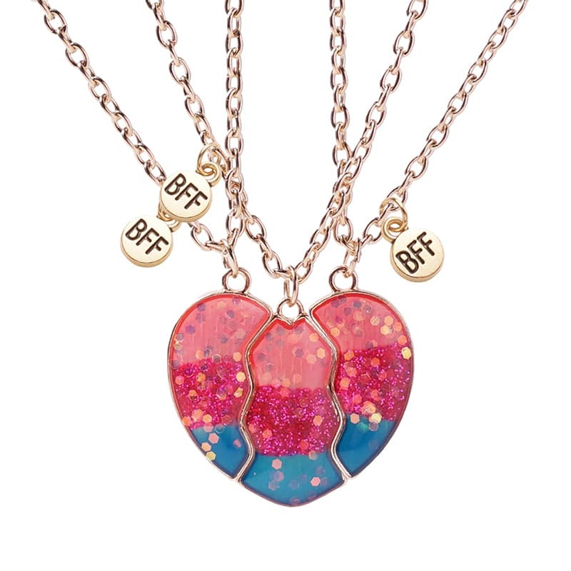 BFF Best Friends Forever Magnetic Heart Necklace Set