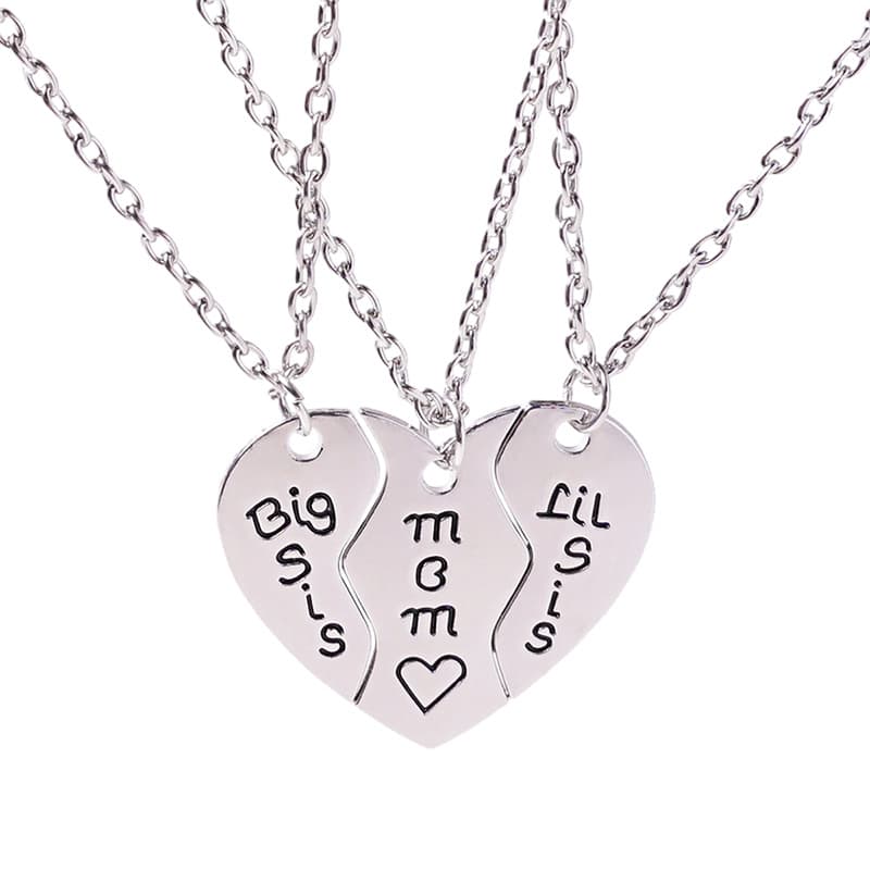 Heart Puzzle Necklace for Mom, Big Sister & Little Sister