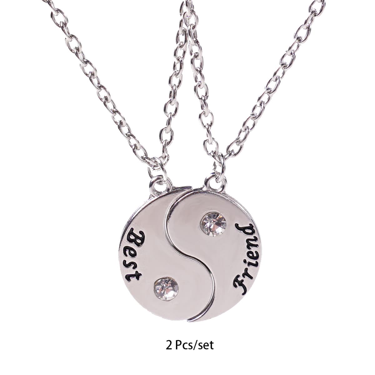 Yin Yang Best Friend Necklace Set - Stylish Alloy Pendant for Couples